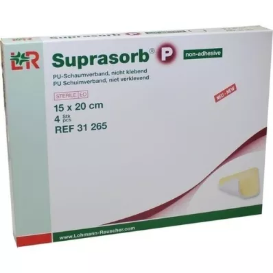 SUPRASORB P PU-Μη αυτοκόλλητο αφρώδες μαξιλάρι 15x20 cm, 4 τεμ