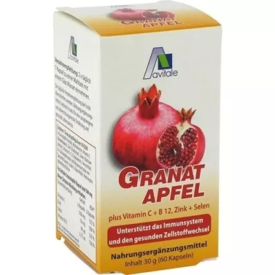 GRANATAPFEL 500 mg συν Vit.C+B12+ψευδάργυρος+σελήνιο κάψουλες, 60 κάψουλες