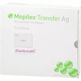 MEPILEX Αφρώδης επίδεσμος μεταφοράς Ag 7,5x8,5 cm αποστειρωμένος, 10 τεμάχια
