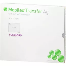 MEPILEX Αφρώδης επίδεσμος μεταφοράς Ag 10x12,5 cm αποστειρωμένος, 5 τεμάχια