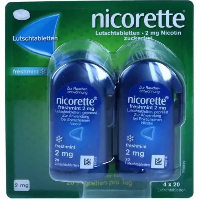 NICORETTE παστίλιες φρέσκου δυόσμου 2 mg πιεσμένες, 80 τεμάχια