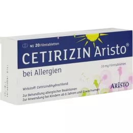 CETIRIZIN Aristo για αλλεργίες 10 mg επικαλυμμένα με λεπτό υμένιο δισκία, 20 τεμάχια