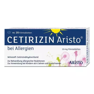 CETIRIZIN Aristo για αλλεργίες 10 mg επικαλυμμένα με λεπτό υμένιο δισκία, 20 τεμάχια