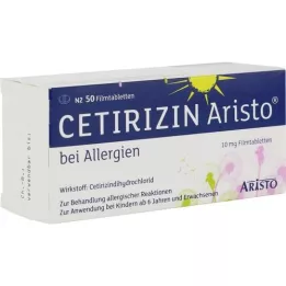 CETIRIZIN Aristo για αλλεργίες 10 mg επικαλυμμένα με λεπτό υμένιο δισκία, 50 τεμάχια