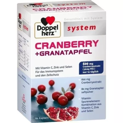 DOPPELHERZ Κάψουλες συστήματος Cranberry+Pomegranate, 60 κάψουλες