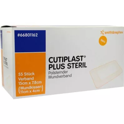 Cutiplast Plus αποστειρωμένος επίδεσμος 7,8x15 cm, 55 τεμάχια