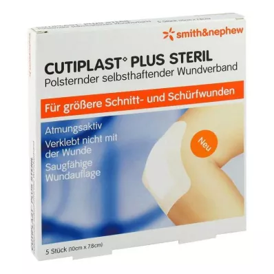 Επίδεσμος Cutiplast Plus στείρος 7,8x10 cm, 5 τεμ