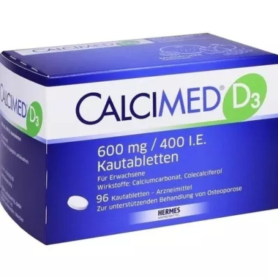 CALCIMED D3 600 mg/400 I.U. Μασώμενα δισκία, 96 τεμ