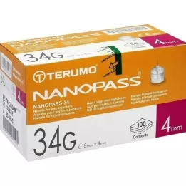 TERUMO NANOPASS 34 Βελόνα στυλό 34 G 0,18x4 mm, 100 τεμ