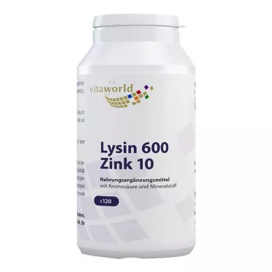 LYSIN 600 mg συν κάψουλες ψευδαργύρου 10 mg, 120 κάψουλες