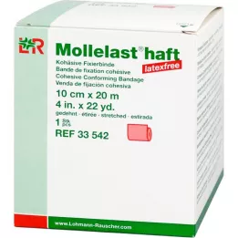 MOLLELAST αυτοκόλλητοι επίδεσμοι latex-free 10 cmx20 m κόκκινοι, 1 τεμάχιο