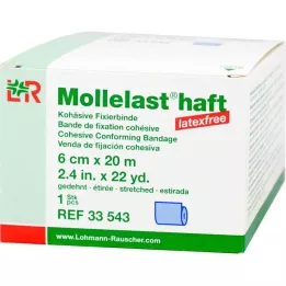 MOLLELAST αυτοκόλλητοι επίδεσμοι latex-free 6 cmx20 m μπλε, 1 τεμάχιο