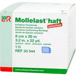 MOLLELAST αυτοκόλλητοι επίδεσμοι latex-free 8 cmx20 m μπλε, 1 τεμάχιο