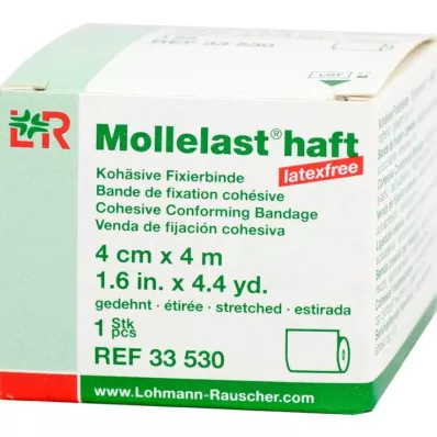 MOLLELAST αυτοκόλλητοι επίδεσμοι latex-free 4 cmx4 m λευκοί, 1 τεμάχιο