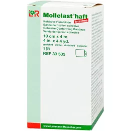 MOLLELAST αυτοκόλλητοι επίδεσμοι latex-free 10 cmx4 m λευκοί, 1 τεμάχιο