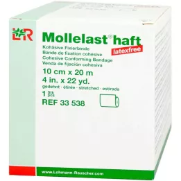 MOLLELAST αυτοκόλλητοι επίδεσμοι latex-free 10 cmx20 m λευκοί, 1 τεμάχιο