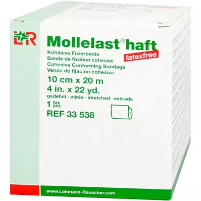MOLLELAST αυτοκόλλητοι επίδεσμοι latex-free 10 cmx20 m λευκοί, 1 τεμάχιο