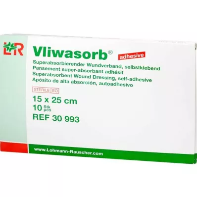 Vliwasorb αυτοκόλλητη υπεραπορροφητική κομπρέσα υψηλής απορροφητικότητας 15x25 cm, 10 τεμάχια