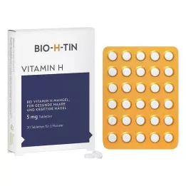 BIO-H-TIN Βιταμίνη H 5 mg για 2 μήνες δισκία, 30 τεμάχια