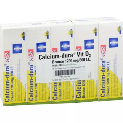 CALCIUM DURA Βιταμίνη D3 αναβράζουσα 1200 mg/800 I.U., 50 τεμάχια