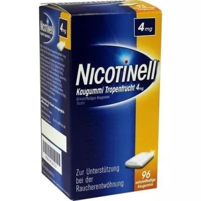 NICOTINELL Τσίχλα τροπικών φρούτων 4 mg, 96 τεμάχια