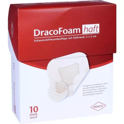 Επίδεσμος τραυμάτων με αυτοκόλλητο αφρό Dracofoam 5x5 cm, 10 τεμ
