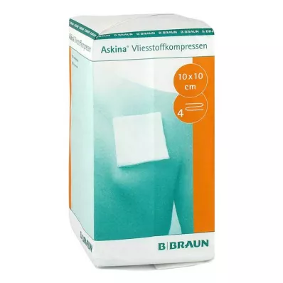 ASKINA Μη υφασμένη κομπρέσα 10x10 cm μη αποστειρωμένη 4 φορές, 100 τεμάχια