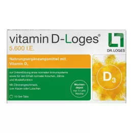 VITAMIN D-LOGES 5.600 I.U. εβδομαδιαία αποταμιευτικά μασώμενα δισκία, 15 τεμ