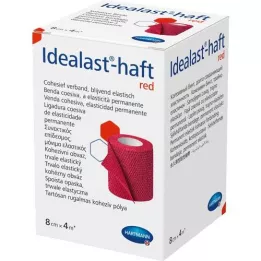 IDEALAST-έγχρωμος επίδεσμος 8 cmx4 m κόκκινος, 1 τεμάχιο