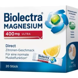 BIOLECTRA Μαγνήσιο 400 mg ultra Direct Lemon, 20 τεμάχια