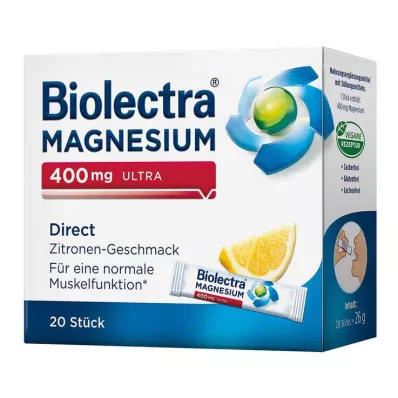 BIOLECTRA Μαγνήσιο 400 mg ultra Direct Lemon, 20 τεμάχια