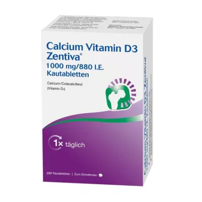 Calcium Vitamin D3 Zentiva 1000 mg / 880 IU μασώμενες ταμπλέτες, 100 τεμ