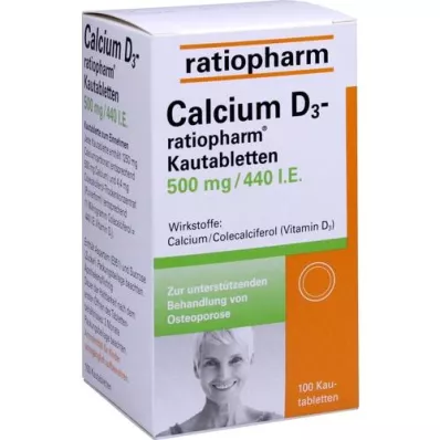 CALCIUM D3-ratiopharm Μασώμενα δισκία, 100 κάψουλες