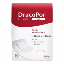 DRACOPOR Επίδεσμος τραύματος 3,8x3,8 cm αποστειρωμένος, 10 τεμ