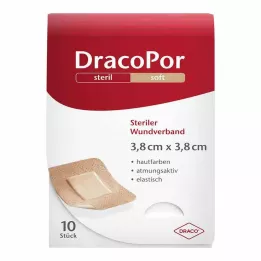 DRACOPOR Επίδεσμος τραύματος 3,8x3,8 cm αποστειρωμένος στο χρώμα του δέρματος, 10 τεμάχια