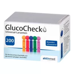 GLUCOCHECK Λαντσέτες Universal, 200 τεμάχια