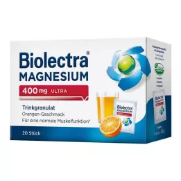 BIOLECTRA Μαγνήσιο 400 mg ultra drinking granules πορτοκαλί, 20 τεμάχια