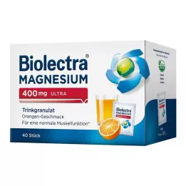BIOLECTRA Μαγνήσιο 400 mg ultra πόσιμο σε κόκκους πορτοκαλί, 40 τεμάχια