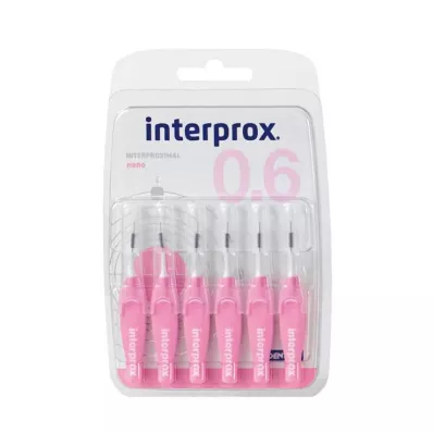 INTERPROX nano pink μεσοδόντια βούρτσα blister, 6 τεμάχια