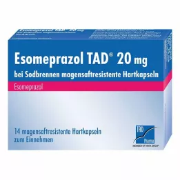 ESOMEPRAZOL TAD 20 mg για καούρες msr.hard κάψουλες, 14 τεμάχια