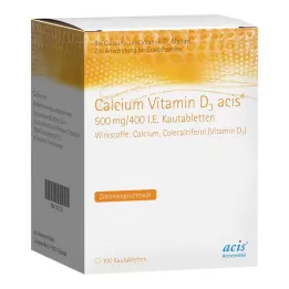CALCIUM VITAMIN D3 acis 500 mg/400 I.U. μασώμενα δισκία, 100 τεμάχια
