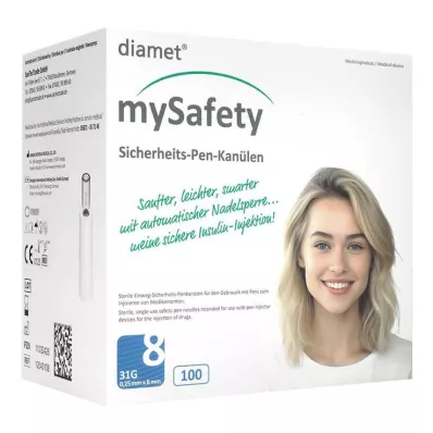Κάνουλα στυλό ασφαλείας Diamet Mysafety 31 G 0,25x8 mm, 100 τεμάχια