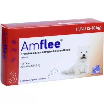 AMFLEE 67 mg spot-on διάλυμα για μικρούς σκύλους 2-10kg, 3 τεμάχια