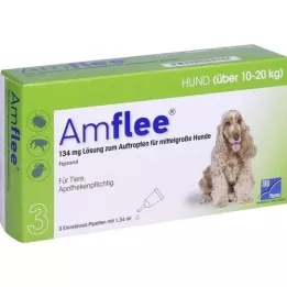 AMFLEE 134 mg spot-on διάλυμα για μεσαίου μεγέθους σκύλους 10-20kg, 3 τεμάχια