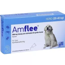 AMFLEE 268 mg spot-on διάλυμα για μεγάλους σκύλους 20-40kg, 3 τεμάχια
