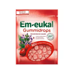 EM-EUKAL Σταγόνες τσίχλας με άγριο κεράσι και φασκόμηλο που περιέχουν ζάχαρη, 90 g