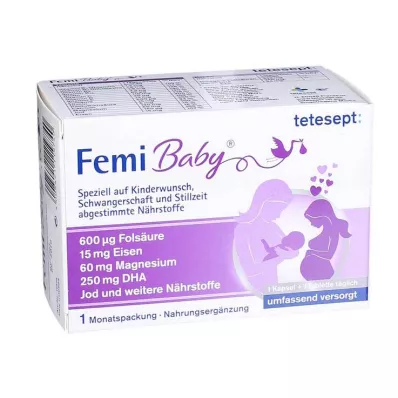 Tetesept Femi Baby επικαλυμμένα με λεπτό υμένιο δισκία + μαλακές κάψουλες μηνιαία συσκευασία, 2x30 τεμ