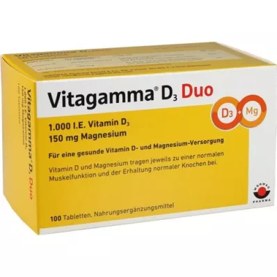 VITAGAMMA D3 Duo 1.000 I.E Vit.D3 150mg Magnes.NEM, 100 τεμάχια