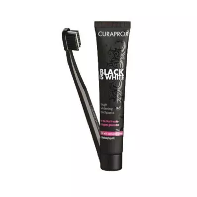Οδοντόκρεμα και βούρτσα Curaprox Black is White με κάρβουνο, 1 τεμ