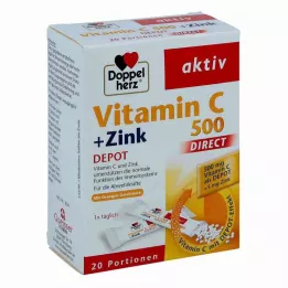 DOPPELHERZ Vitamin C 500+Zinc Depot DIRECT Pellets, 20 τεμάχια